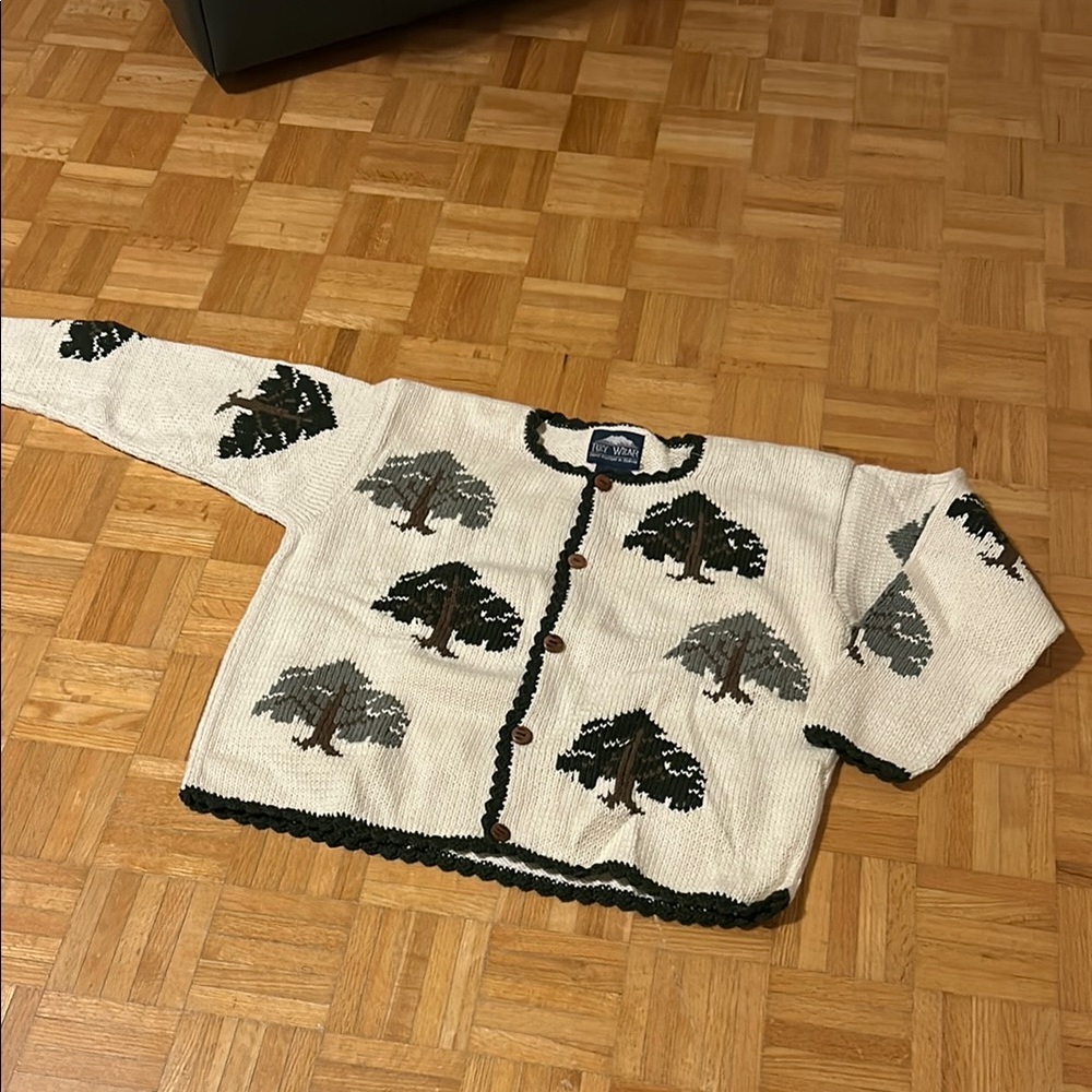 Rey Wear Tree Pattern Knit Cardigan